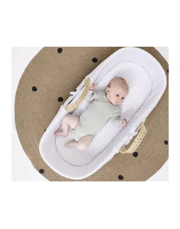 The Little Green Sheep MOSES wicker cradle WHITE