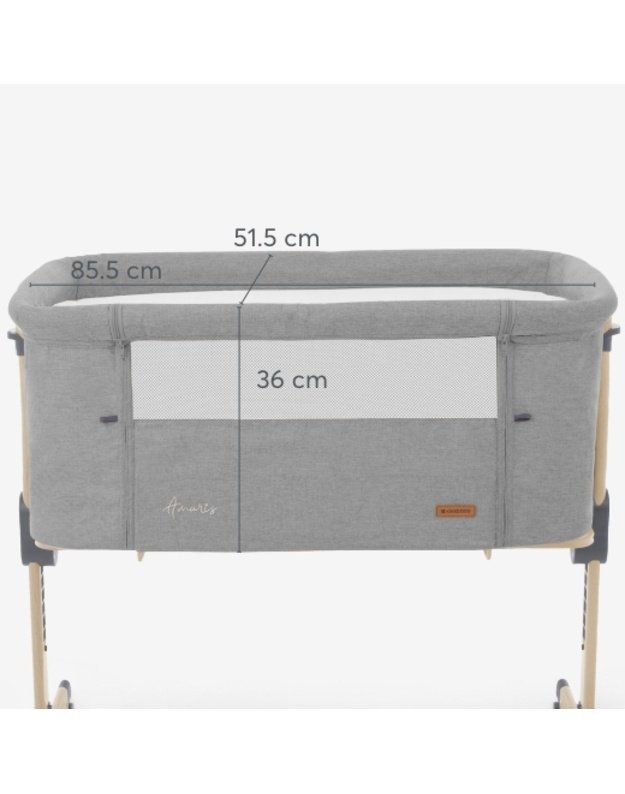 Baby Crib - Kikkaboo Amaris Light Grey