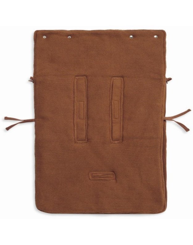 Jollein Basic Knit Karamelės spalvos &scaron;iltas vokelis kūdikių automobilinei kėdutei (0+)
