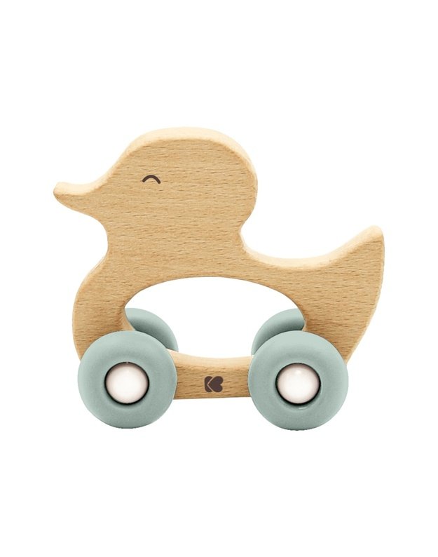 Wooden Teether Toy KikkaBoo Duck Mint