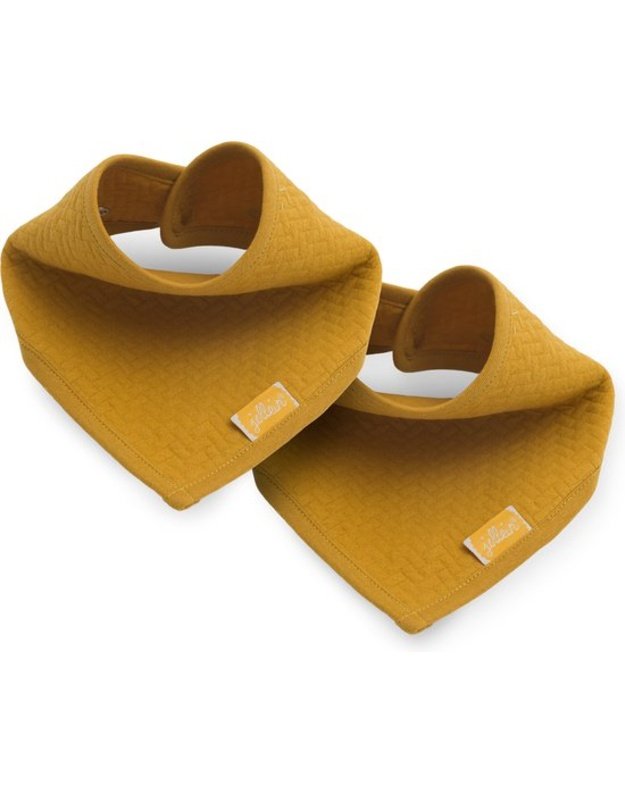 Jollein Bandana Bib Brick Velvet Mustard (2 pcs) – stylish & absorbent