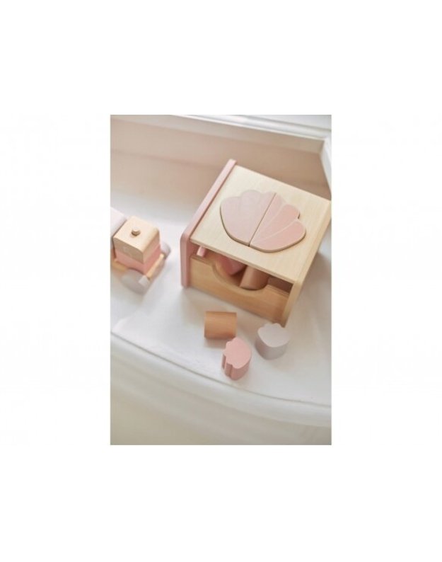 Jollein educational wooden toy - figure sorter Shell Pink