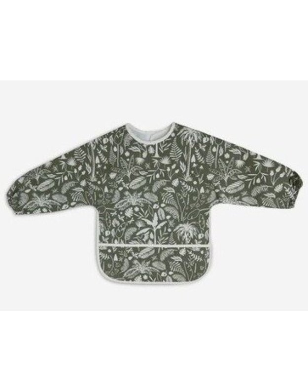Jollein bib with sleeves, waterproof Botanical Leaf Green