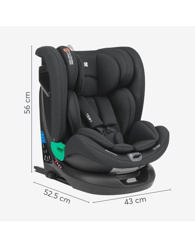 Automobilinė kėdutė   Kikka Boo i-Roll Black – i-Size (40-150 cm)