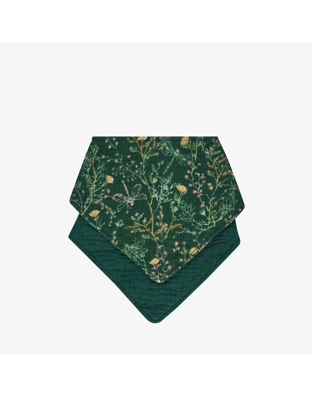Muslin Bib Set of 2 – Secret Garden Green