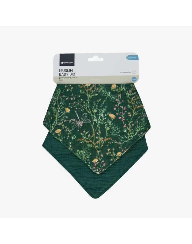 Muslin Bib Set of 2 – Secret Garden Green