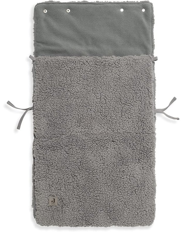 Jollein Teddy Storm Grey Footmuff for Baby Car Seat (0+) with Dots