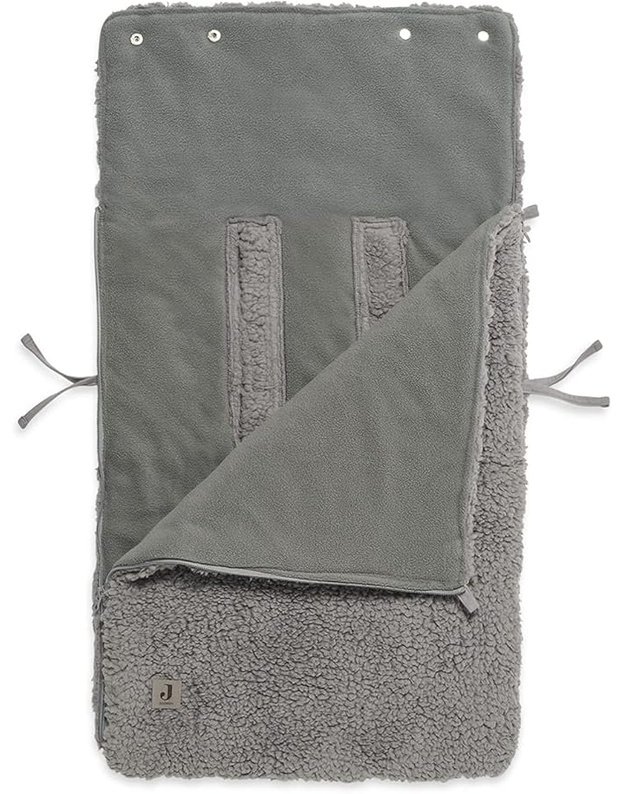 Jollein Teddy Storm Grey Footmuff for Baby Car Seat (0+) with Dots