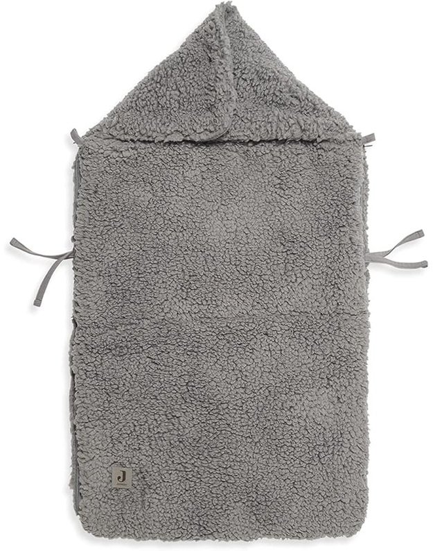 Jollein Teddy Storm Grey Footmuff for Baby Car Seat (0+) with Dots