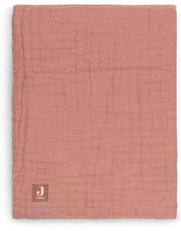 Jollein medvilninis pledukas kūdikiui Wrinkled Rosewood 75x100 cm