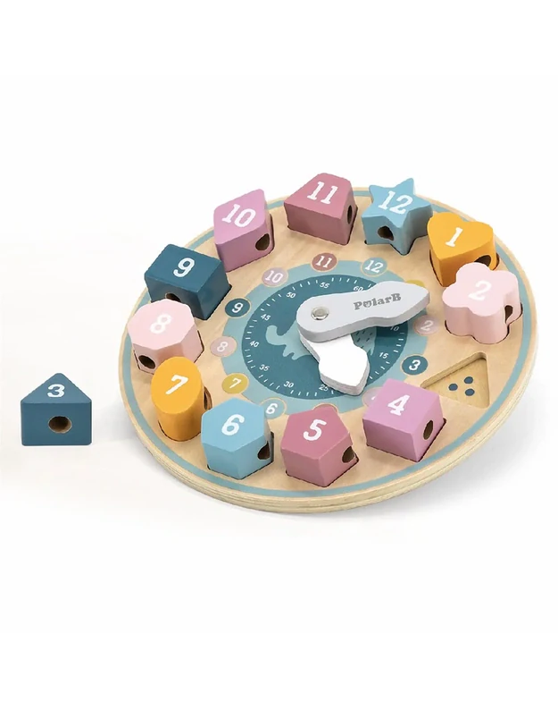 Shape Sorting Clock for Kids – educational wooden learning toy