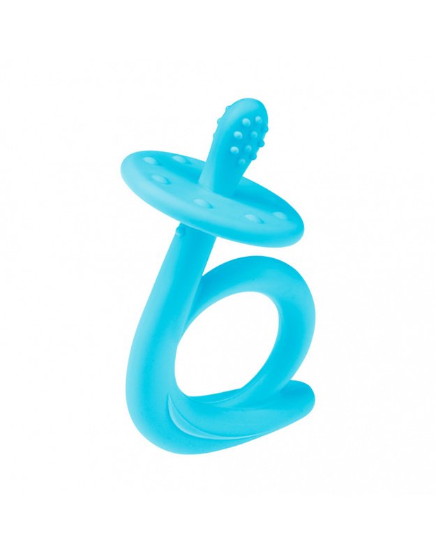 Akuku silikoninis kramtukas SNAIL, guminis masažuoklis, A0114_BLUE