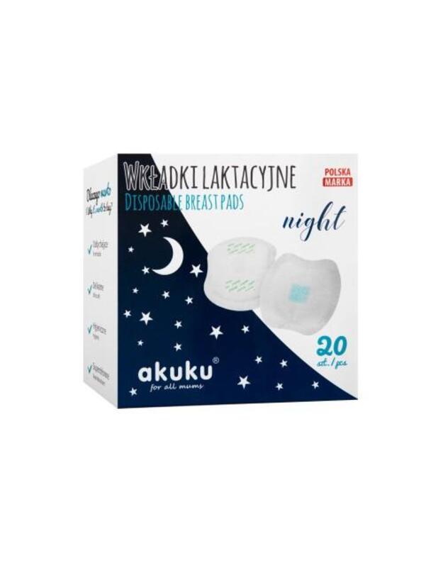 Akuku vienkartiniai įklotai į liemenėlę NIGHT, 20 vnt. A0444